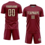 Shape Sublimation Geometric Custom Soccer Sports Uniform Cream-Black Jersey Crimson