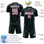 White Jersey Lightning Aqua-Pink Black Sports Custom Uniform Soccer Sublimation