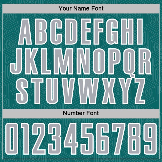 Sublimation Gray-White Geometric Uniform Jersey Custom Shape Soccer Sports Teal