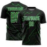 Sports Grass Green-White Sublimation Black Lightning Custom Uniform Soccer Jersey