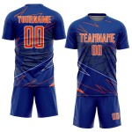 Lines Sublimation Royal Uniform Orange-White Sports Jersey Custom Soccer