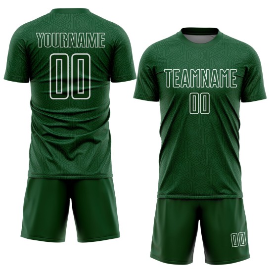 Sports Uniform Geometric White Sublimation Shape Custom Jersey Soccer Green Sports Uniform Geometric White Sublimation Shape Custom Jersey Soccer Green
