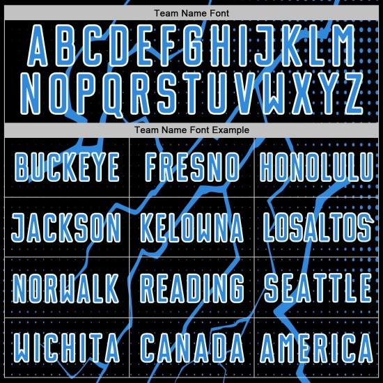 Sublimation Powder Custom Soccer Uniform Sports Lightning Blue-White Jersey Black