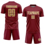 Jersey Custom Uniform Crimson Gold-White Soccer Sublimation Old Sports Geometric Shape